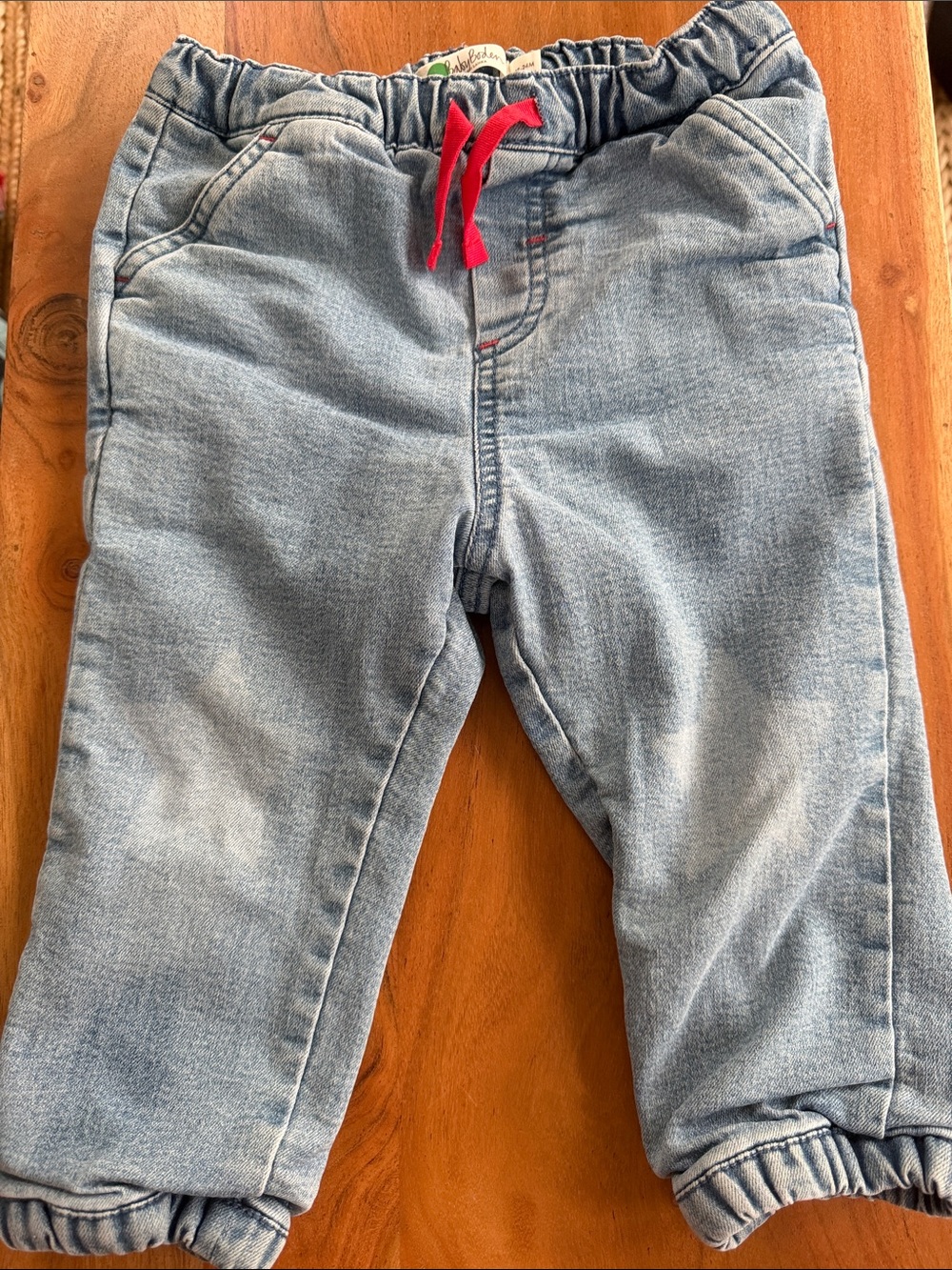 NWOT Baby Boden Lined Denim Joggers